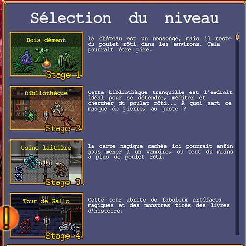 Sélectionnez également le bon niveau selon vos objectifs et votre personnage